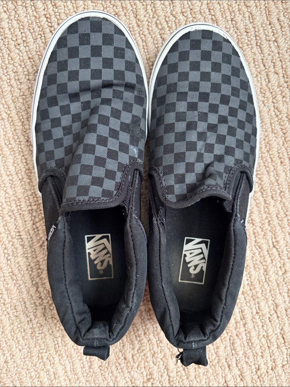 Vans Black & Charcoal Checkerboard Slip-On Sneakers